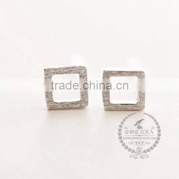 925 sterling solid silver hollow triangle and hollow square earring stud fashion women earrings 6730611