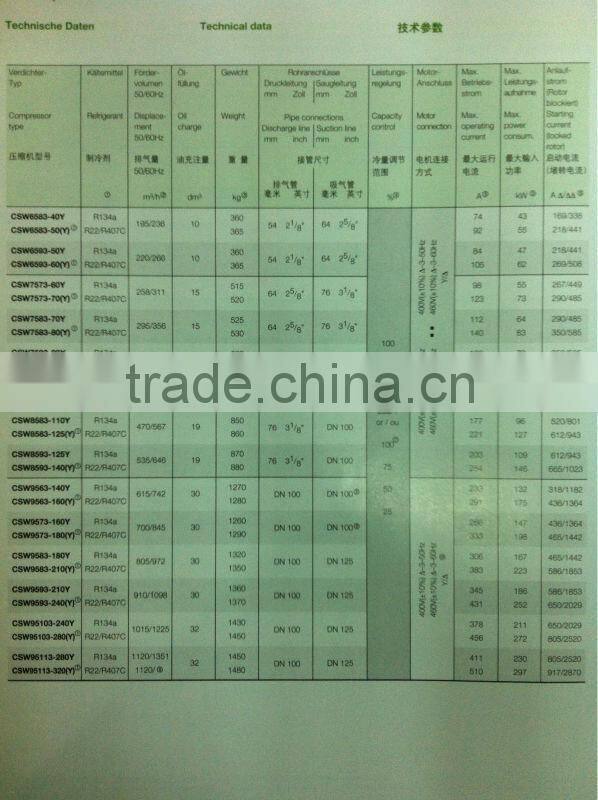 Screw Type Air Compressor,bitzer screw compressor CSW9583-210(Y)