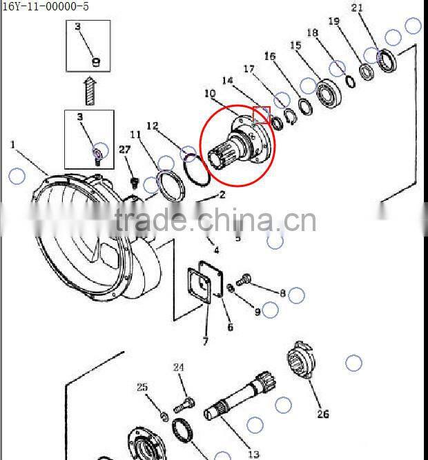 torque converter guide seat 16Y-11-00011 from China manufacturer