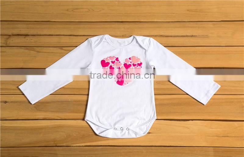 Valentine's Day girls white long sleeve romper baby children frock model