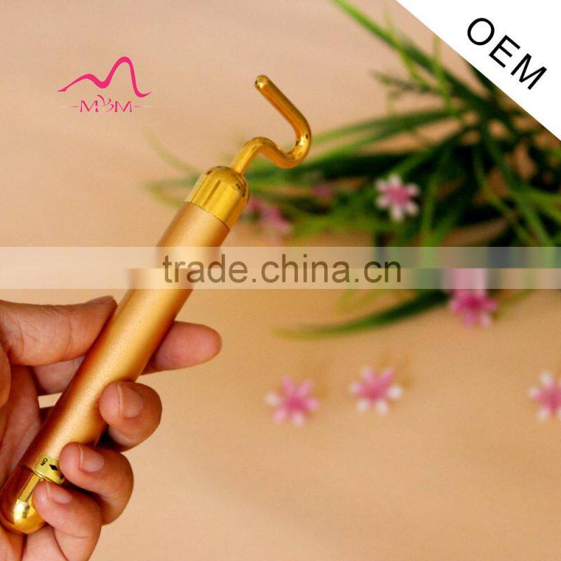 Electric T-shape Gold Energy Beauty Bar for Facial Massage