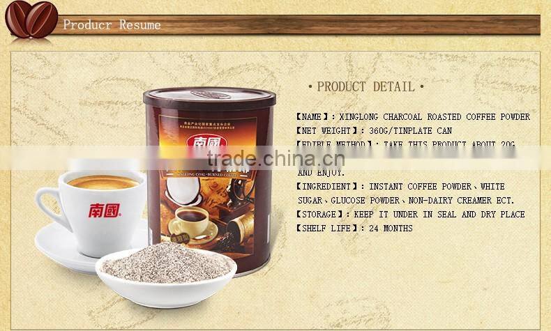 coffee exporter Coffee Powder With Charcoal Roasted Flavor 360g