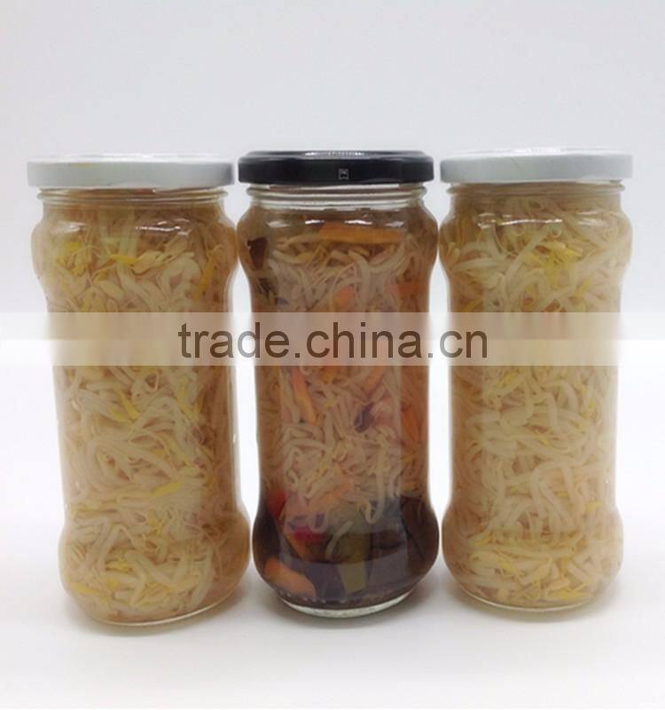 Seasoned food canned mixed vegetables in glass jar