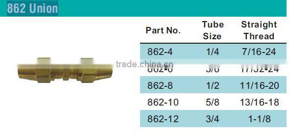 862 Union,Air Brake Fittings for Copper Tube, Brass valve