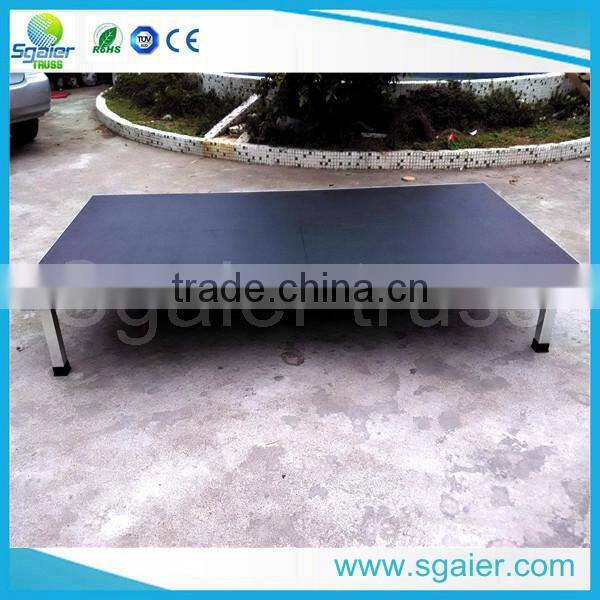 Hotel used Red color carpeted metal steel foldable stage