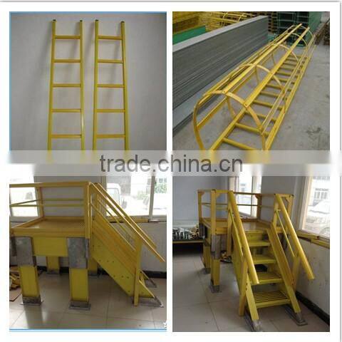 Insulation fiberglass FRP Ladders| Fixed Cage Ladder