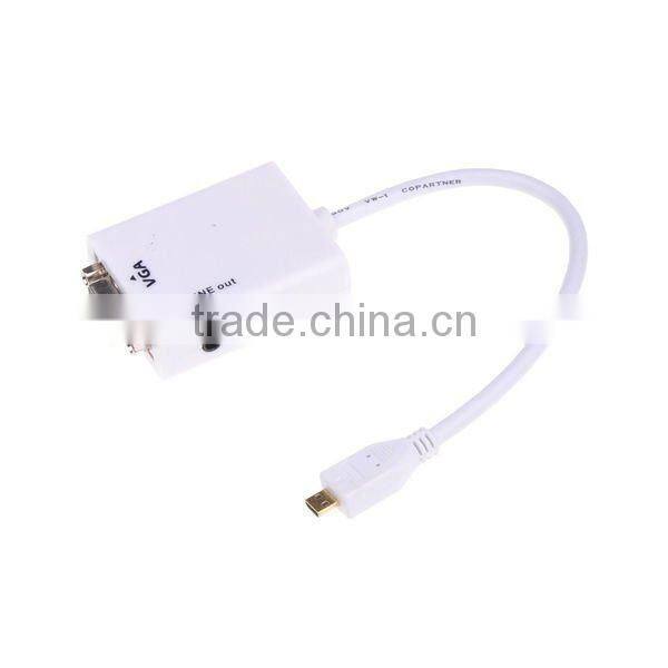 Mini HDMI to VGA + Aduio HD Conversion Cable Adapter For Computer DVD