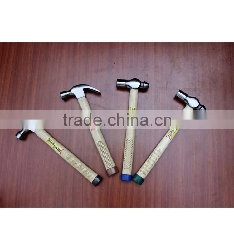 Ball peen hammer with wooden handle