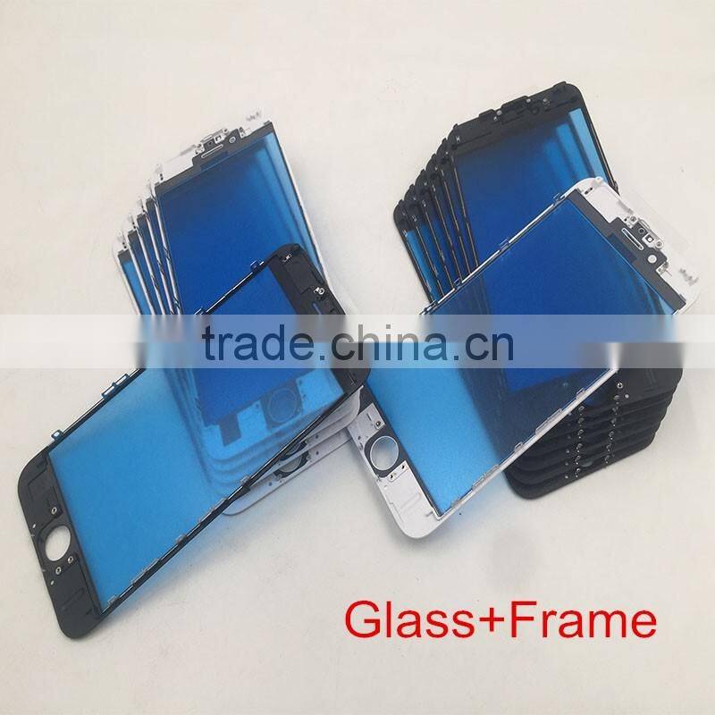 3 in 1 Front Glass Lens +Frame Bezel +oca Film for iphone 7g 7p 6sp 6p 6g 6s Glass with frame with oca film Cold Glue