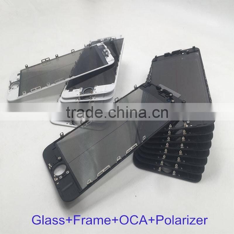 3 in 1 Front Glass Lens +Frame Bezel +oca Film for iphone 7g 7p 6sp 6p 6g 6s Glass with frame with oca film Cold Glue