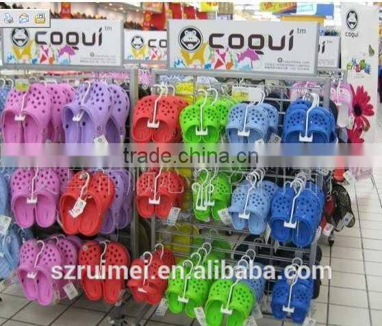 metal mobile 4 sides demountable shoes display rack