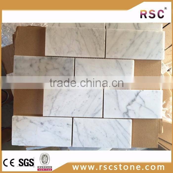 Strip white marble mosaic tile
