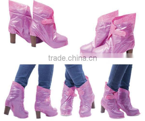 High heels waterproof Ankle Boot portable PVC rain Shoe cover