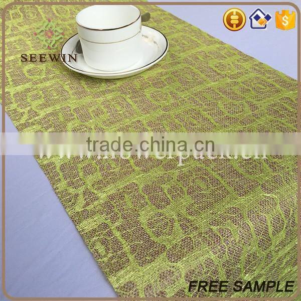 Banquet table runner polyester jute fabric