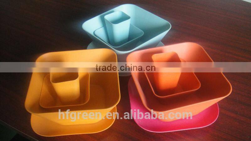 Best seller and feedbackeco friendly bio bamboo fiber camping bowls and plates