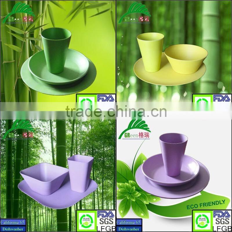 Biodegradable eco Bamboo Fiber Tableware,dinner set 2016 new