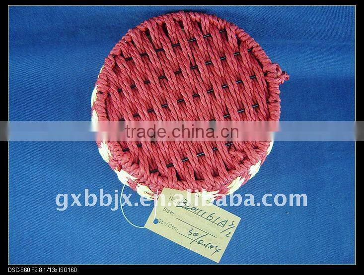 Red round paper rope woven iron frame craft food boxes