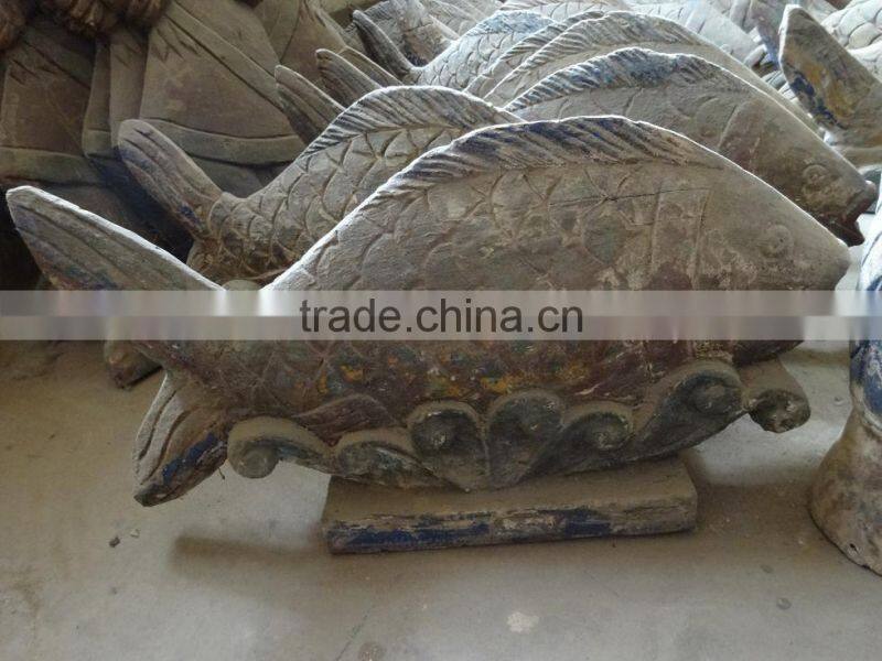 Antique wooden Buddha Head Carving statue