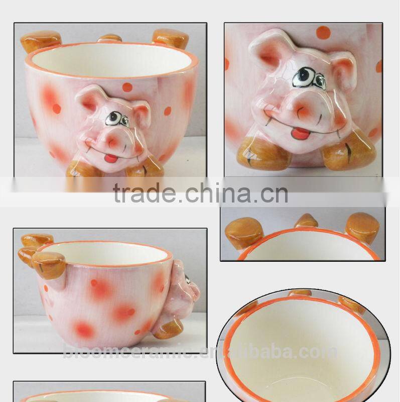 Hot sale 3D animal ceramic baby bowl