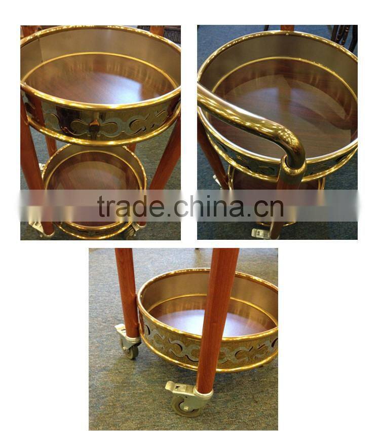Luxury stainless steel liquor and food serving trolley C-38