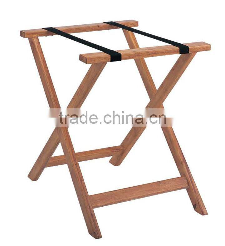 Wood folding luggage rack for hotels