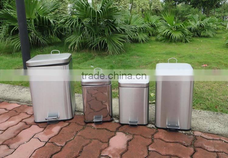 3 liters-30 liters stainless steel foot pedal garbage bin sqaure pedal bin waste bin