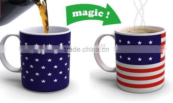 Color changing coffee ceramic mug with wholesale ceramic mug supplier in Shenzhen Biansebao