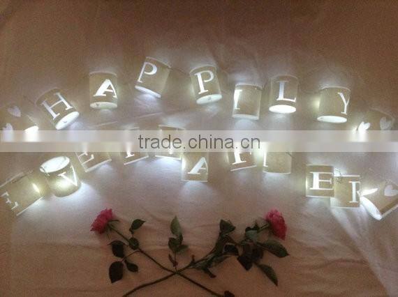 Personalised Paper Lantern Fairy Lights 20 LED lights string