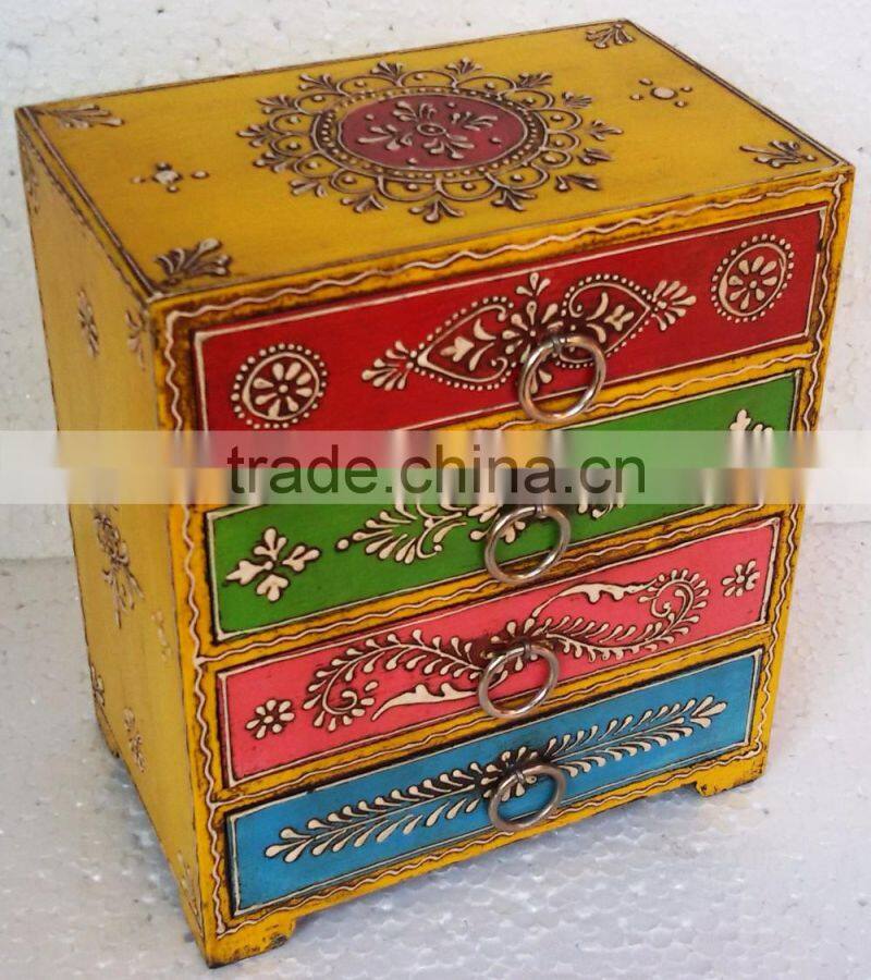Hand painted Antique Vintage wooden drawer-D