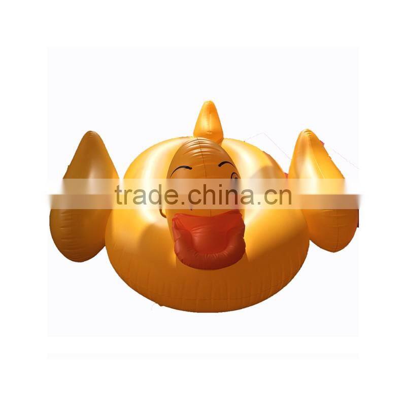 2017 hot selling leasure giant inflatable yellow duck pool float ourdoor swim ring watergame toys and party lounge for adults