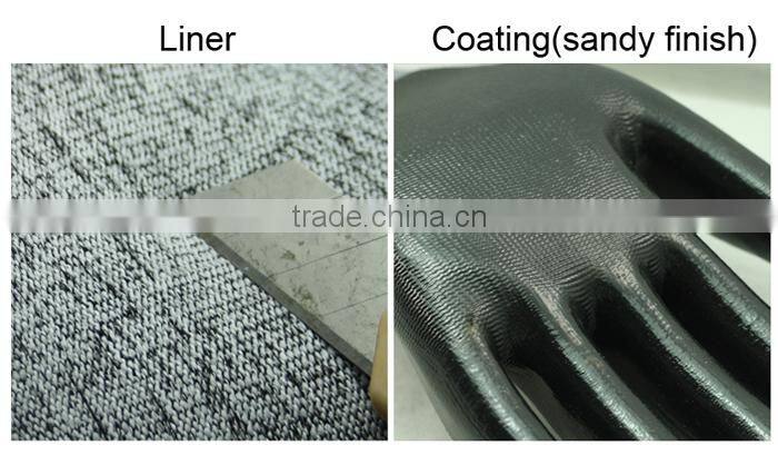 NMSAFETY 13 gauge nitrile work gloves oil resistant cut glove