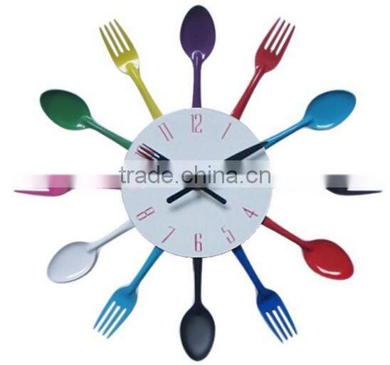 Promotional Creative Gift Cutlery Metal Wall Clock