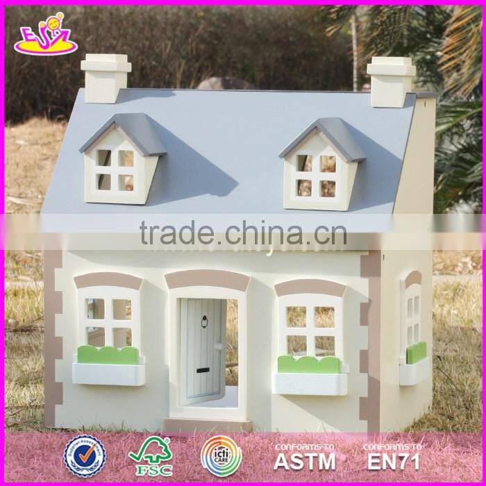 New design beautiful princess wooden dollhouse for children W06A218