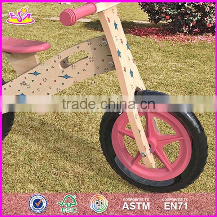 2017 Best design original work lovely wooden balance bicycles for kids W16C177