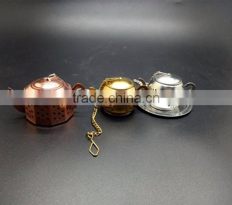 Food grade durable stainless steel High Quality Low Price teapot tea infuser with plate