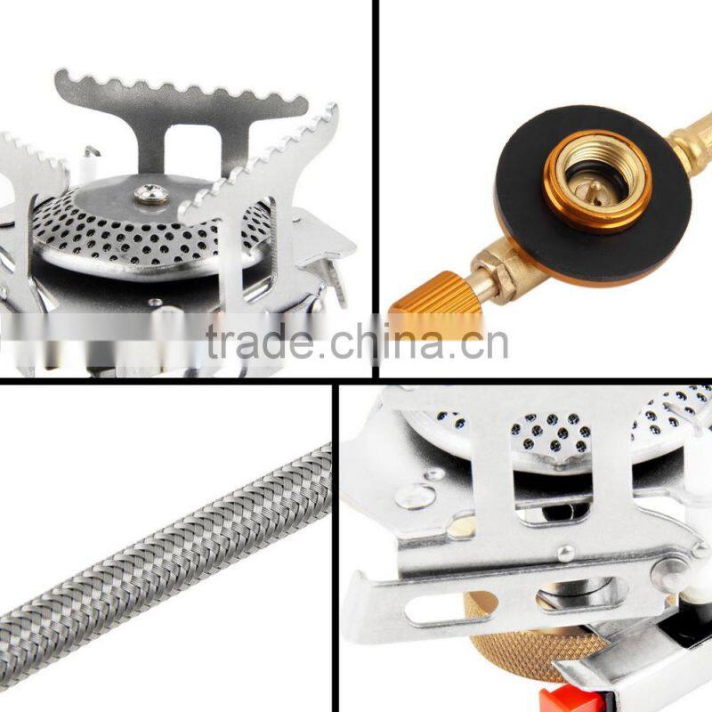 Mini Gas Stove Cookout Portable Gas Stove Furnace Split Burner Cookware Outdoor Camping Pellet Stove