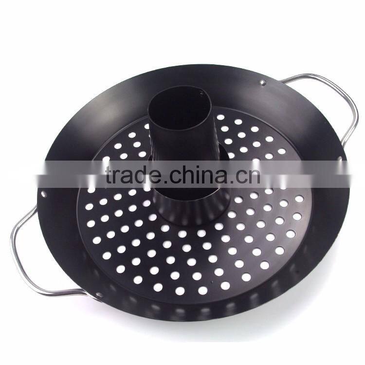Pizza grill pan with flexional handle