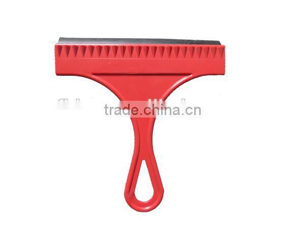 Plastic window squeegee with ice scraper for car glass cleaning