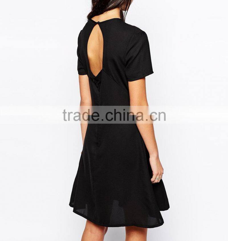 new elegant fashion lady prom party dress quality factory wholesale short sleeve dresses evening pattern