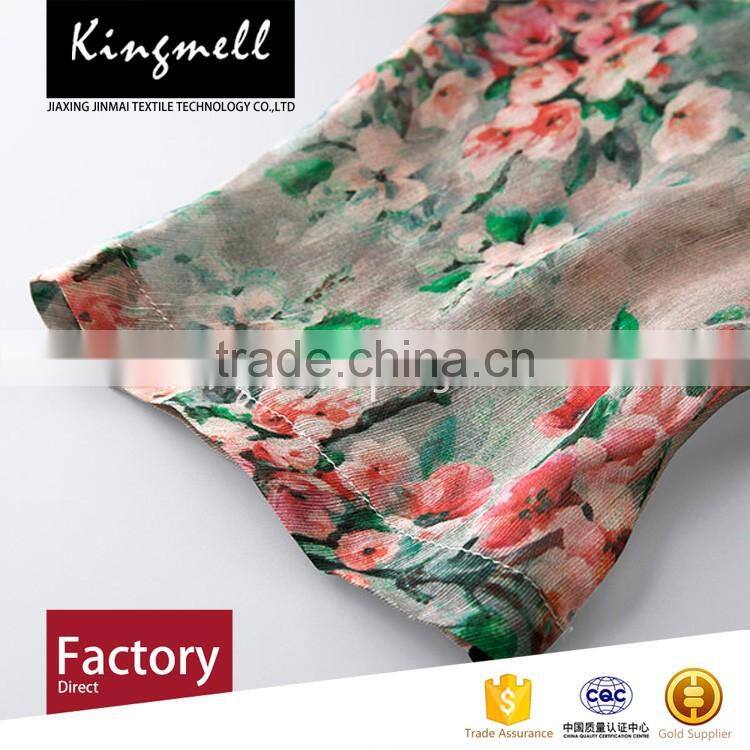 Custom-made fashion printing silk linen fabrics textiles from China
