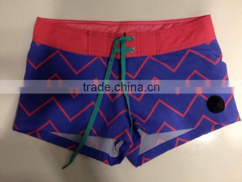 Dye sublimation beach short pants, women swim suit for sale