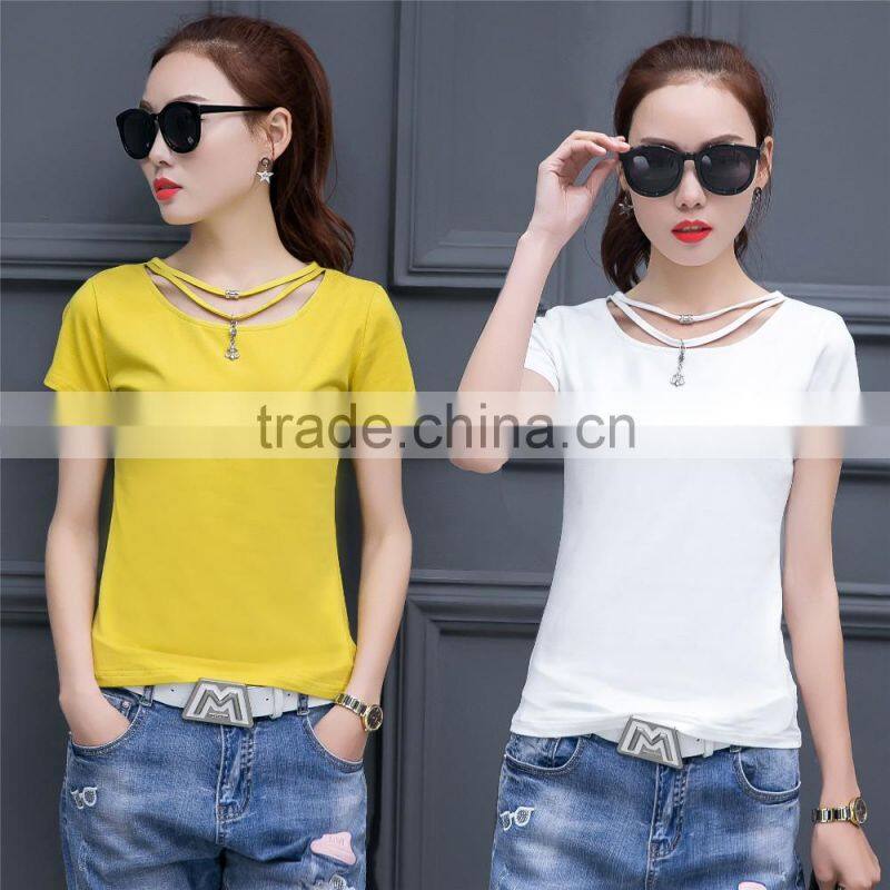 New Casual Women Blank T shirt Customized New Fashion Design Girls t shirt