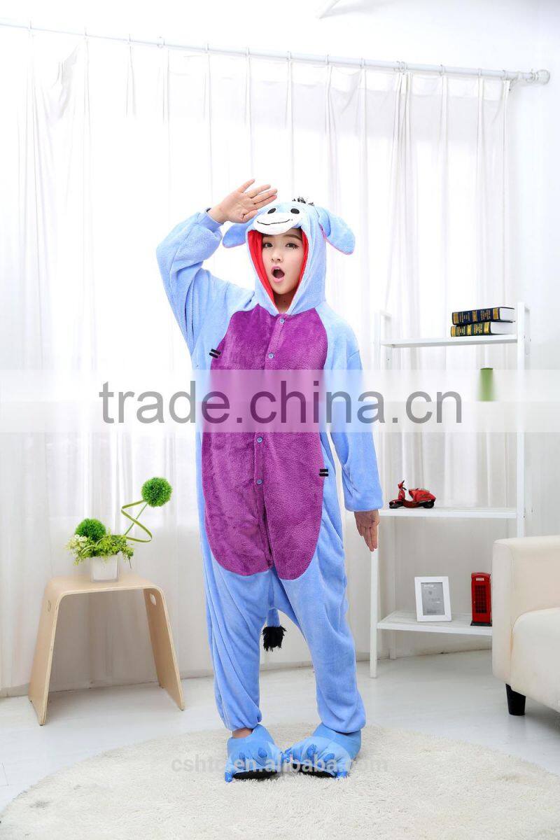 flannel cartoon adult animal jumpsuit animal pajamas jumpsuit donkey design