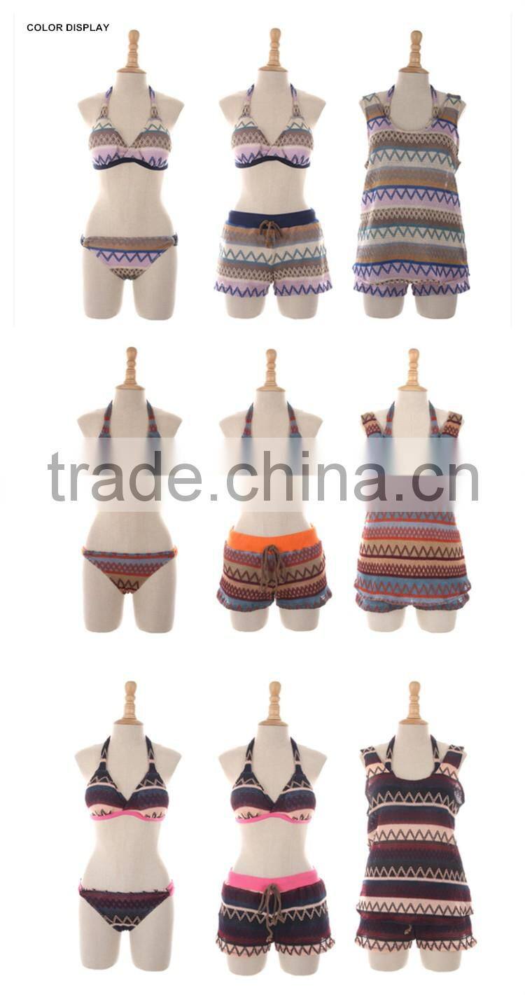 Women custom sexy swimwear swimsuit three pieces