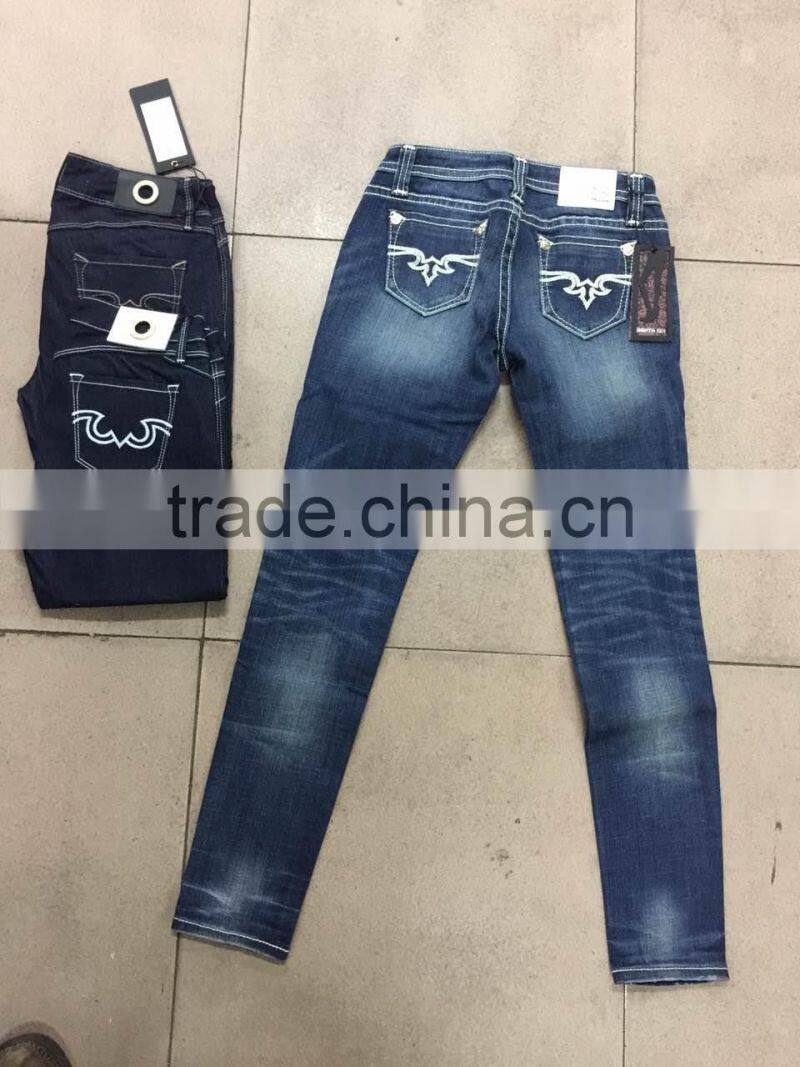 GZY Guangzhou stock lots high quality sexy slim fit women jeans