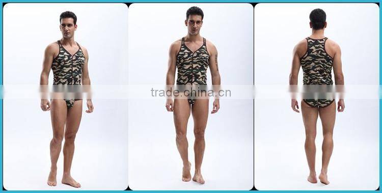 New Arrival 2014 Men Slim Bodysuit Camouflage Men's Slimming Vest SW1011-BX