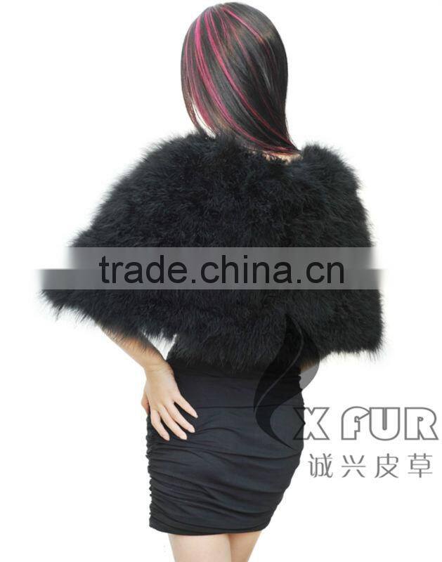 CX-B-87A Turkey Feather Ladies Fashion Fur bridal Cape