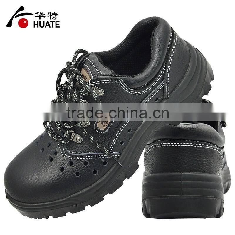 Black steel leather safety shoe/industry work safety shoe