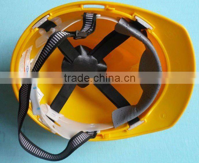 CE safety hard hat with fluorescent bar/PE protective helmet construction/rd ,yellow/blue/white