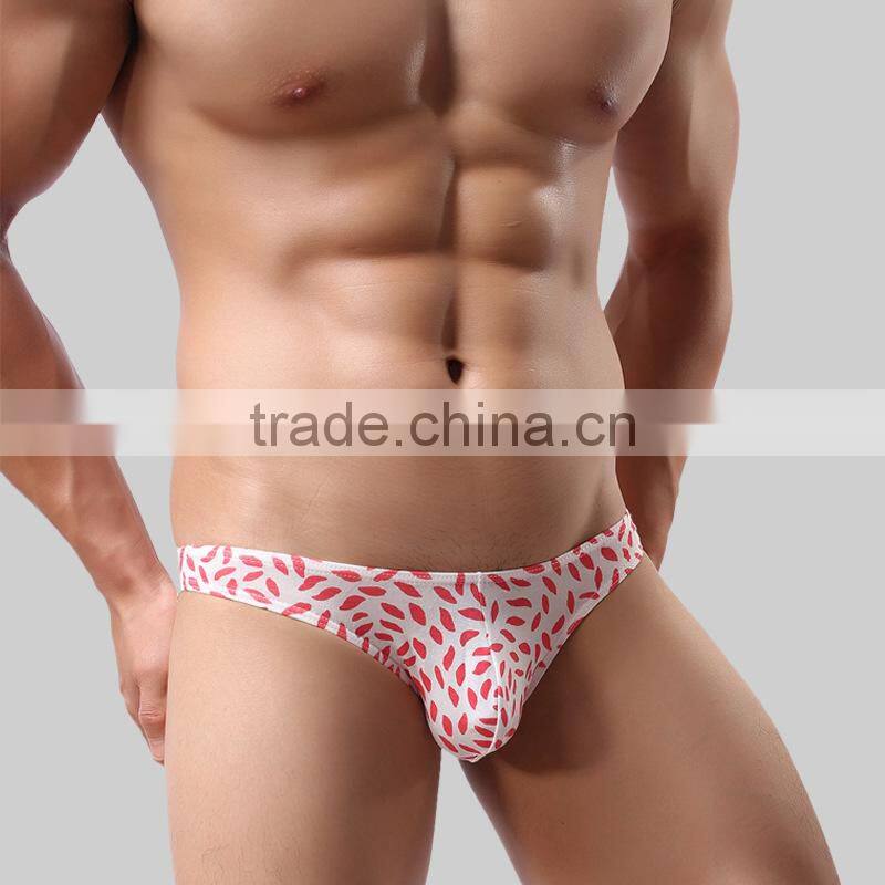 MGOO Custom Made Ice Silk Underwear For Men Sex Floral Print Boxer Brief XXXL Size toy MB026